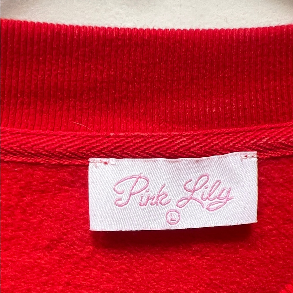 Pink Lily red LOVE crew neck sweatshirt - Picture 2 of 4